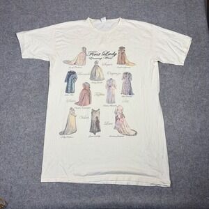 Gaziani First Lady Evening Wear Vintage Graphic T-Shirt Cream OSFA Made in USA